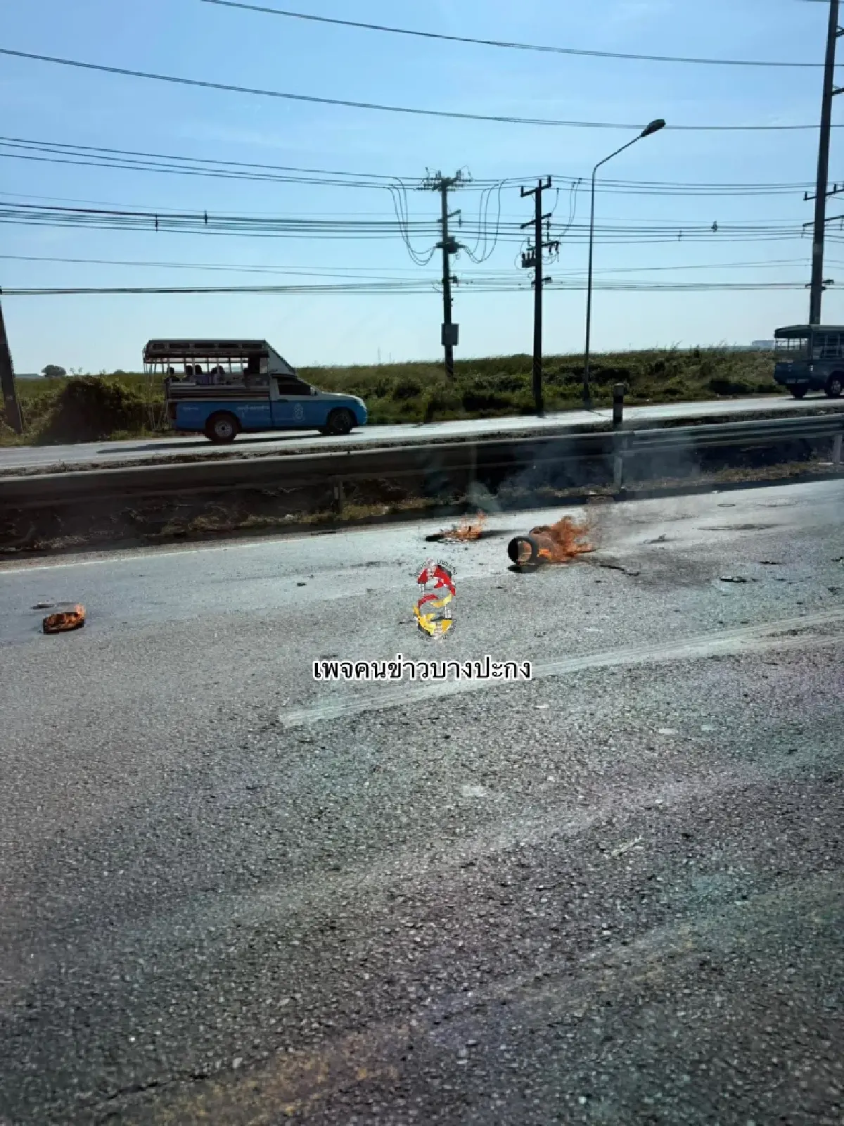 ด่วน ระวังไฟตกใส่รถ ไฟไหม้คานทางด่วนบูรพาวิถี ทำรถติด เข้า ชลบุรี