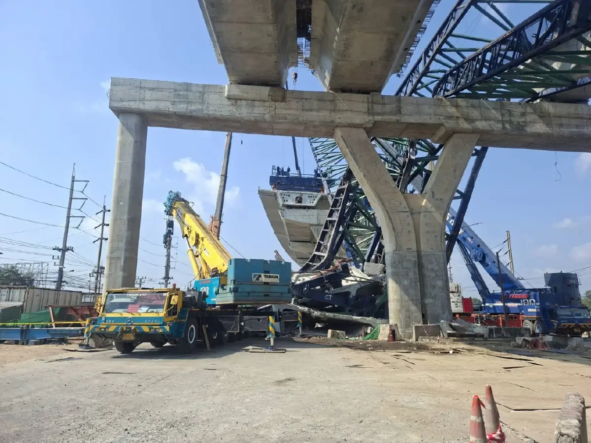 อัปเดตล่าสุด เครนถล่มพระราม 2 เร่งรื้อโครงสร้าง M82 สะพานท่าจีน