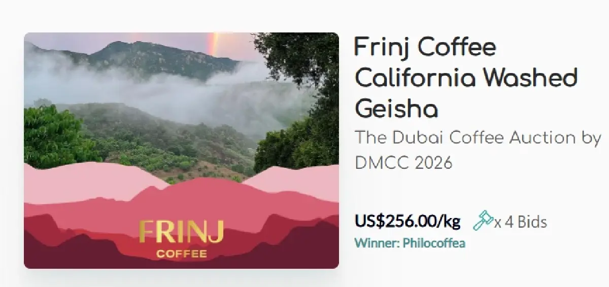 แคลิฟอร์เนียปลูกกาแฟ 'เกอิชา' เปิดประมูลครั้งแรกที่ดูไบ!