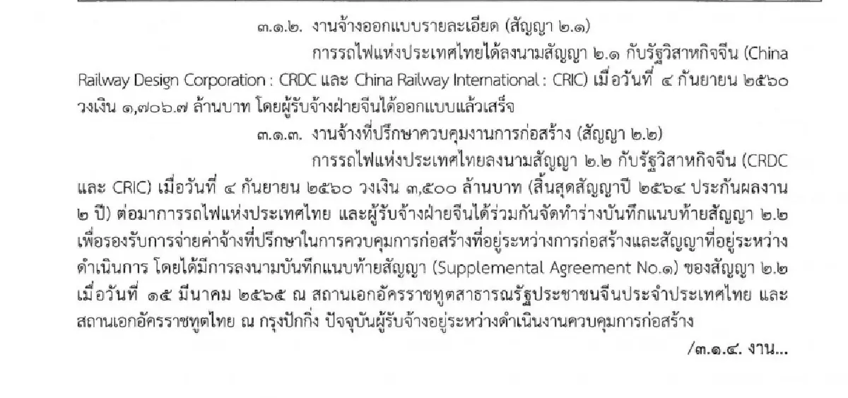 อัปเดตสัญญา 5.5 หมื่นล. เครือ 'ไชน่า เรลเวย์' ออกแบบ-คุมงานทางรถไฟ