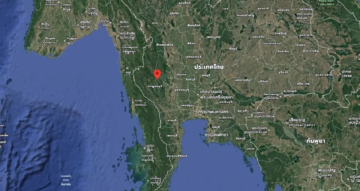 ไทยพบแผ่นดินไหวล่าสุด เช็กวันนี้ แผ่นดินไหวกาญจนบุรี ลึก 1 กม.