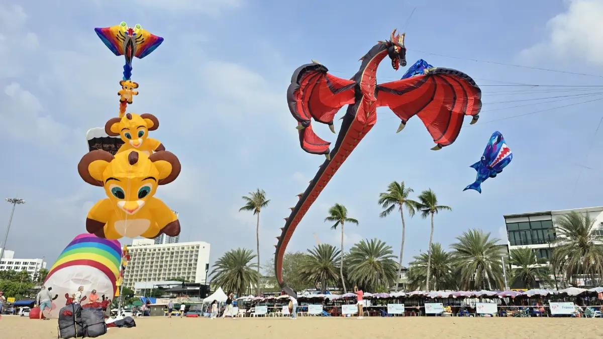 เริ่มแล้ว ‘เทศกาลว่าวนานาชาติ’  PATTAYA INTERNATIONAL KITE ON THE BEACH 2026 ถึงวันที่ 1 มี.ค. 69