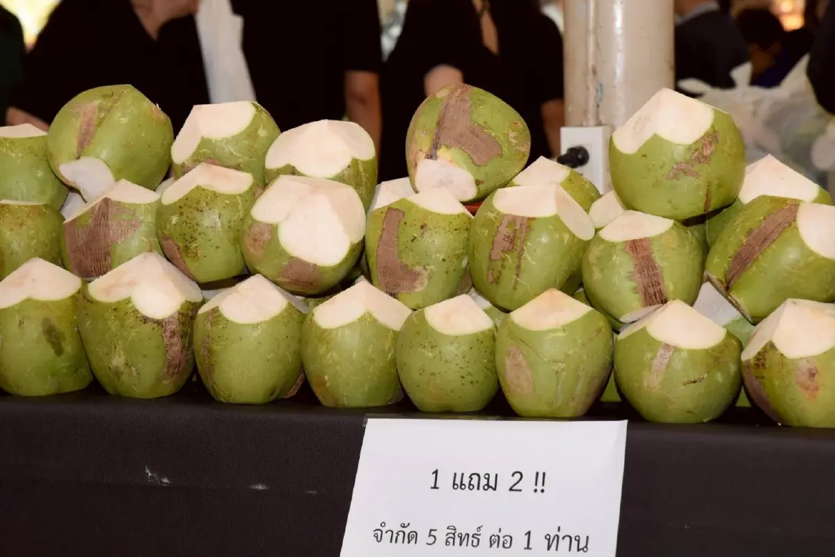 อ.ต.ก.เปิดตลาดให้ชาวสวน ขายมะพร้าวน้ำหอม 1 แถม 2 วันที่ 5-8 ก.พ.นี้เท่านั้น