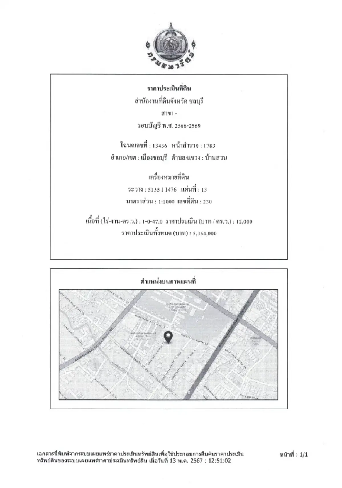 ยลโฉมราคาประเมินที่ดิน ‘กรมธนารักษ์’ 23 ล้าน แต่ สปส.ควัก 84.5 ล้าน ซื้อ