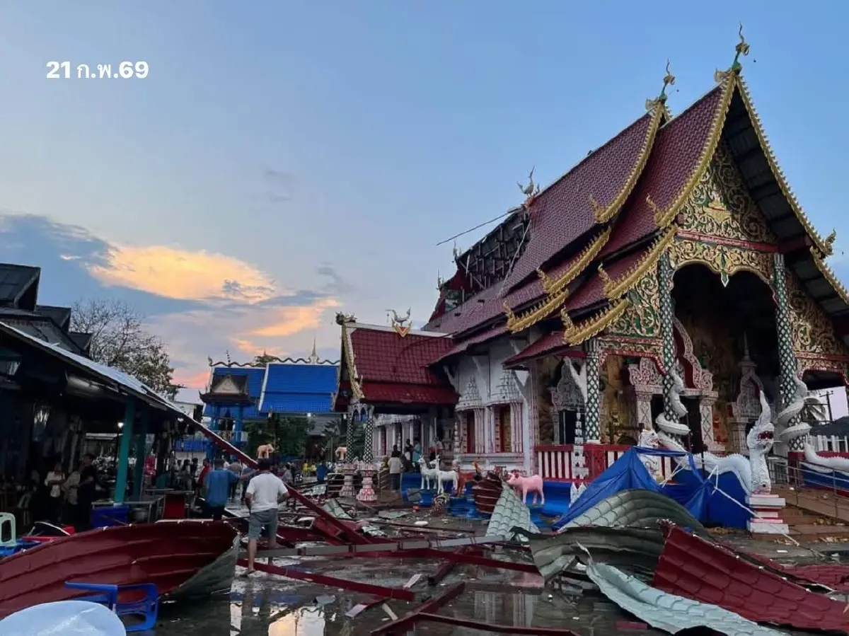 ด่วน พายุฤดูร้อนถล่มเชียงใหม่ ฝนตกหนัก ลมกระโชกแรง บ้านเรือน-วัดเสียหายหนัก