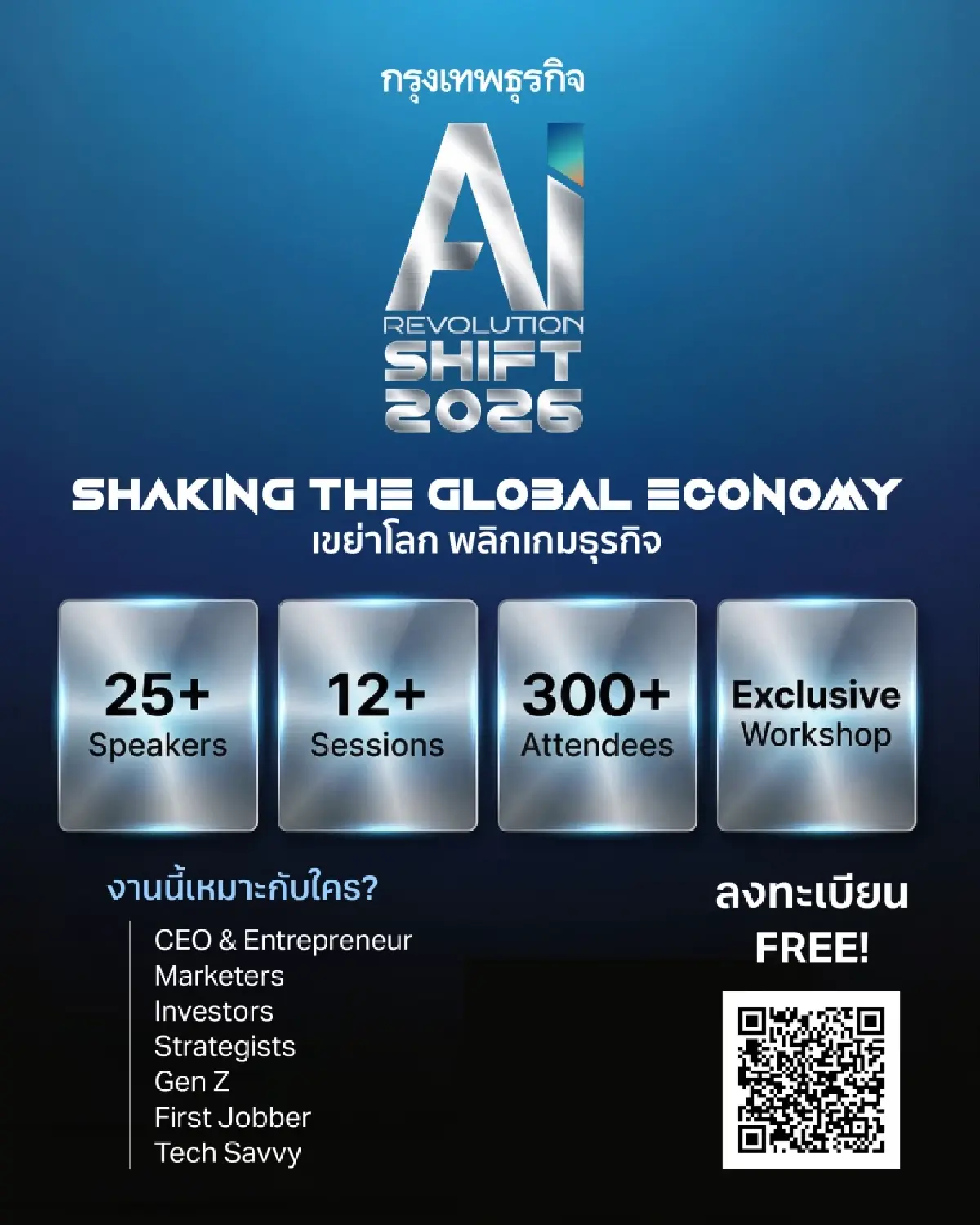 สัมมนากรุงเทพธุรกิจ 'AI Revolution SHIFT 2026' Shaking the Global Economy