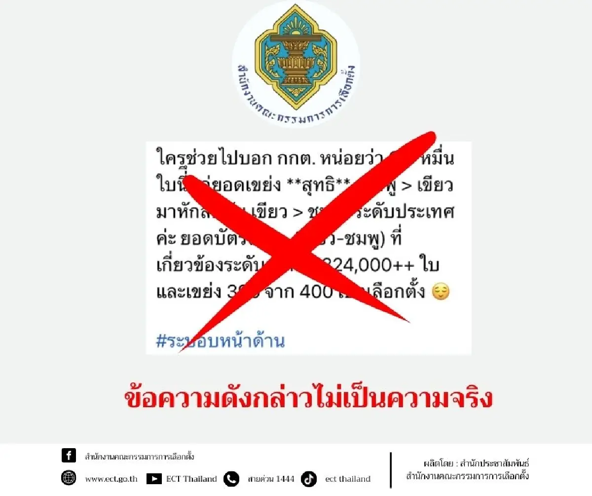 กกต.แจงปมร้อน 'ยอดบัตรเขย่ง' 3.2 แสนใบ ไม่เป็นความจริง