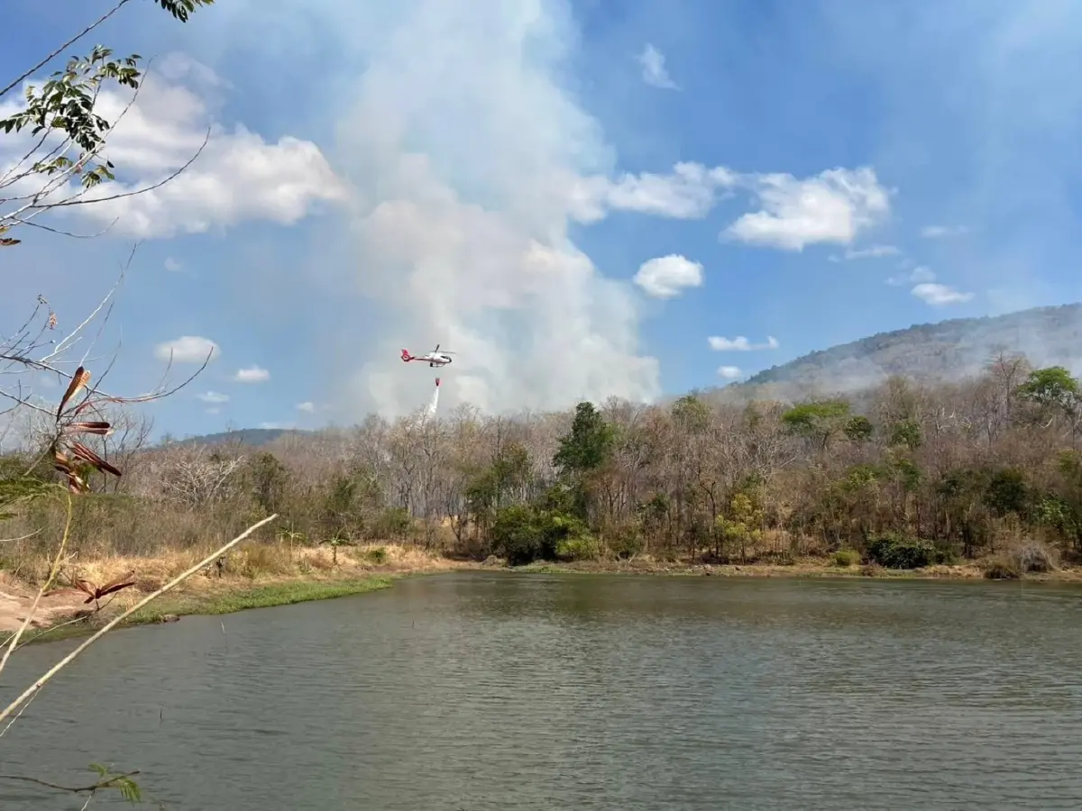 ระดมกำลังดับไฟป่าภูเขียว 3 วัน ล่าสุดคุมได้แล้ว​ เสียหาย 190 ไร่ ย้ำงดเผาทุกกรณี