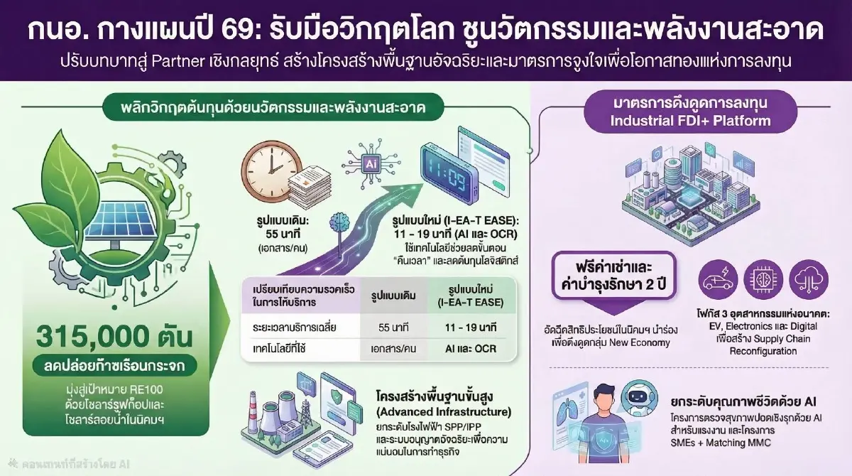 กนอ.กางแผนรับวิกฤตตะวันออกกลาง ชู 'นวัตกรรมและพลังงานสะอาด' ลงทุนระดับโลก