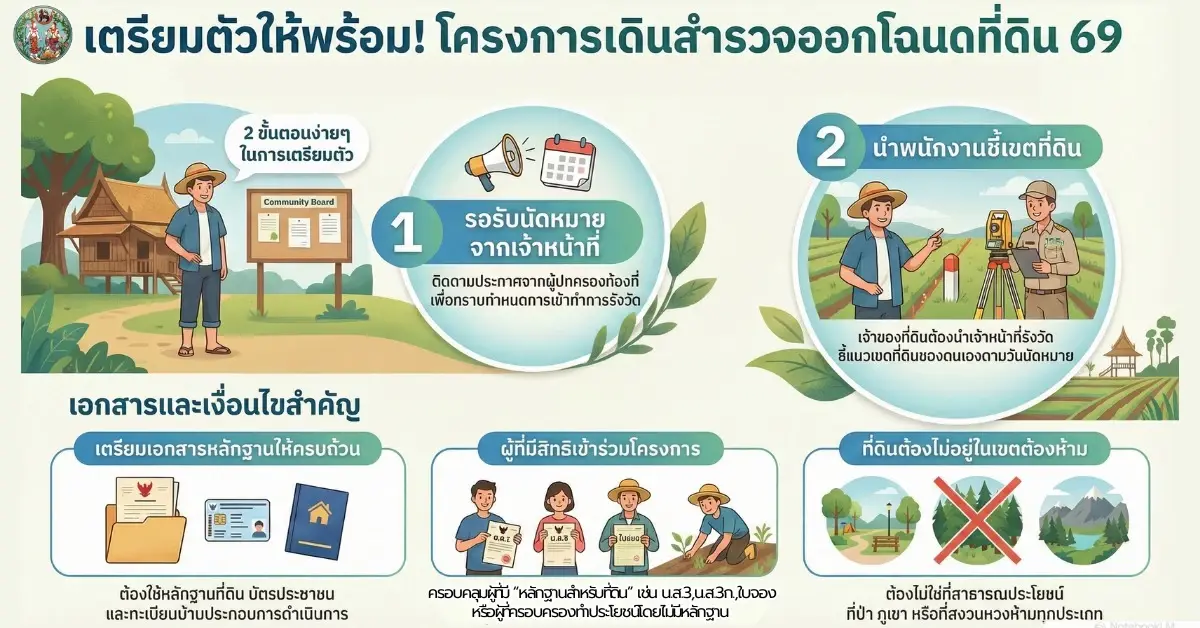 เช็กที่นี่ กรมที่ดิน ออกสำรวจออกโฉนดที่ดิน 2569 ดูรายละเอียดด่วน