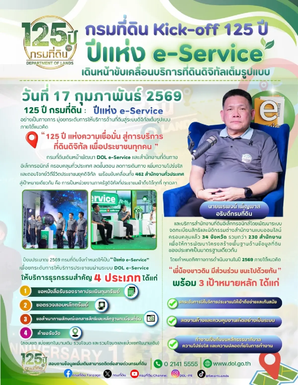 กรมที่ดิน แนะใช้ DOL e-Service ทำธุรกรรมที่ดินออนไลน์ ได้ 4 ประเภท