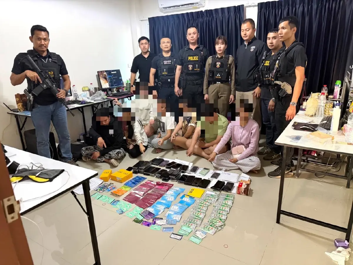 เงินหมุนเวียนร้อยล้าน บุกจับ 7 คาออฟฟิศเว็บพนันบางแสน ชลบุรี