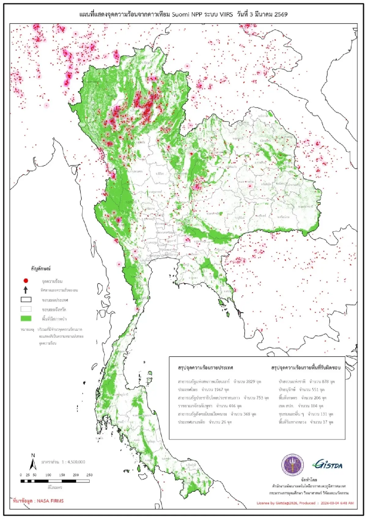 วิกฤตไฟป่าลาม! จุดความร้อนไทยพุ่ง 1,967 จุด พื้นที่ป่าสงวนหนักสุด
