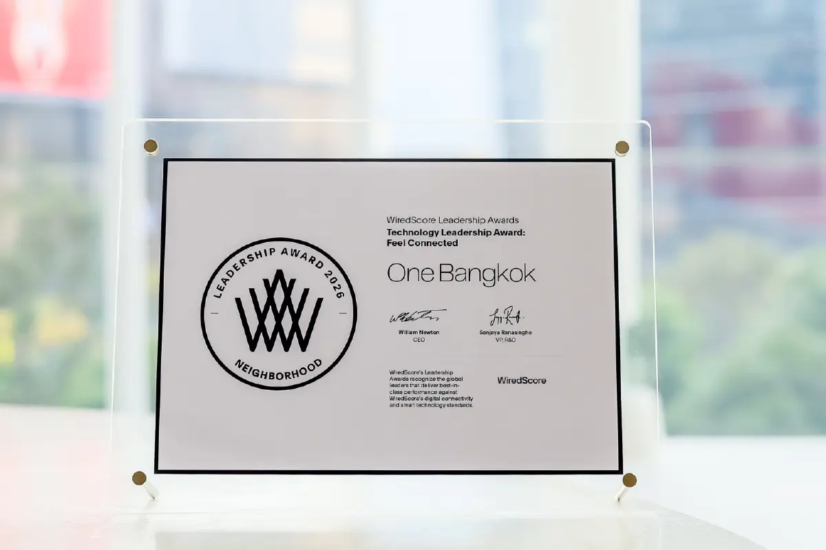 วัน แบงค็อก คว้ารางวัล WiredScore Leadership Award 2026