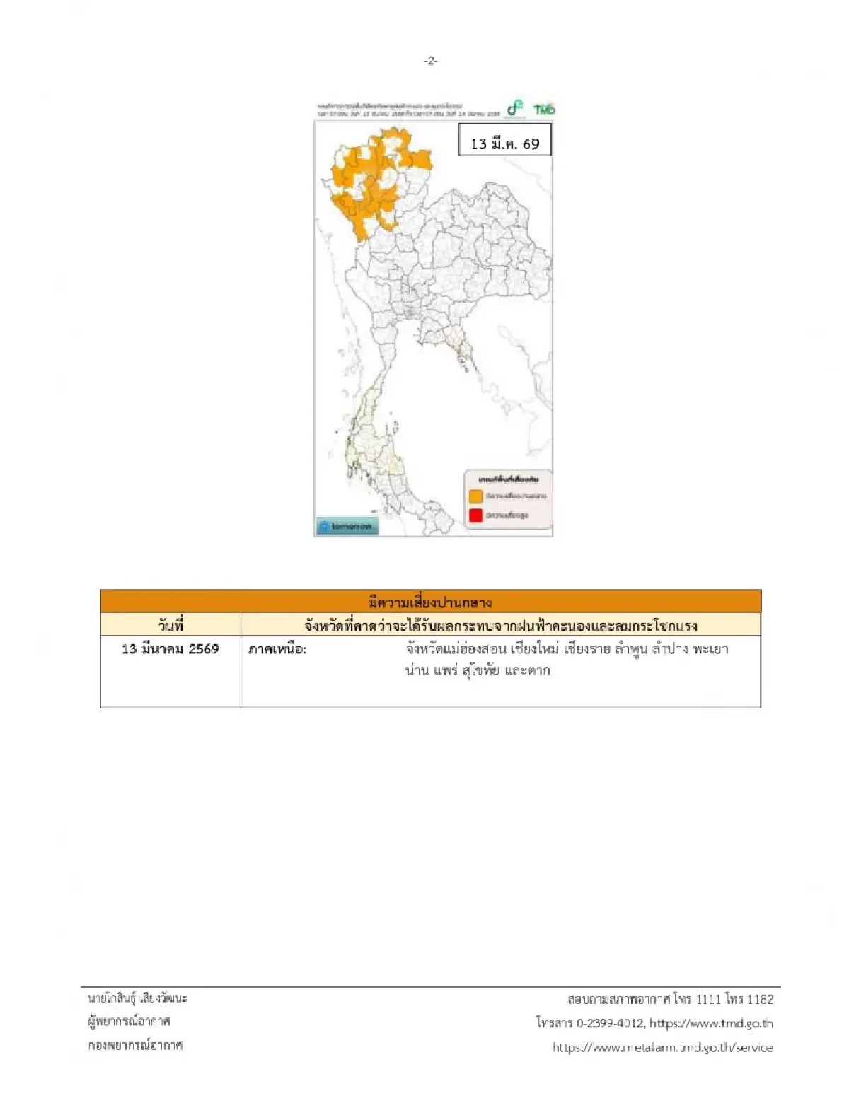 พายุเข้าวันนี้ อุตุ ประกาศล่าสุด พายุฤดูร้อน 10 จว.เหนือ ฝนตกหนัก