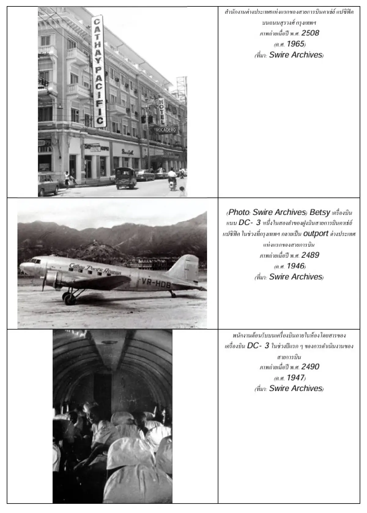 FACT SHEET เครื่องบินลายพิเศษ 'แซนด์วิชผักกาดหอม' ตำนานของคาเธ่ย์มาเยือนกรุงเทพฯ เป็นครั้งแรก