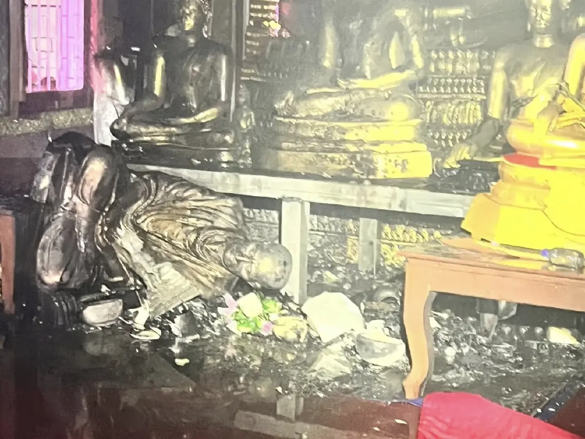 ไฟไหม้วัดดัง เมืองพิษณุโลก อุโบสถ-พระพุทธรูป ได้รับความเสียหาย