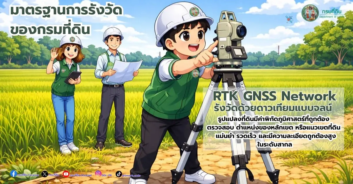 กรมที่ดิน ใช้ RTK GNSS Network ยกระดับความแม่นยำการรังวัดที่ดิน