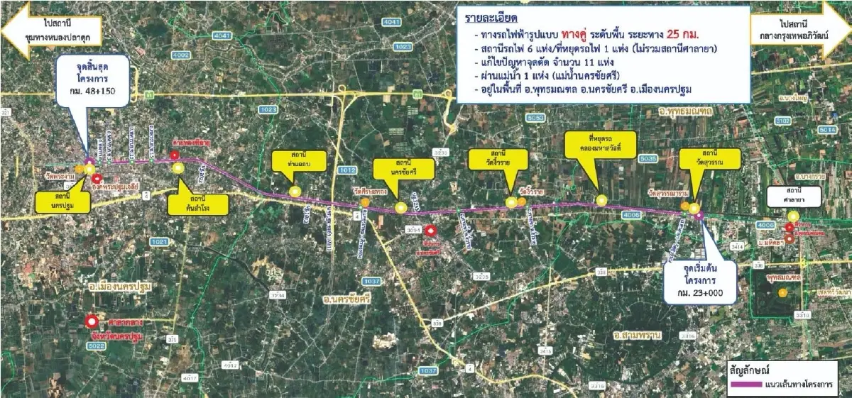 เส้นทางต่อขยาย 'รถไฟฟ้าสีแดง' 7 สถานี เชื่อมกรุงเทพฯ - นครปฐม