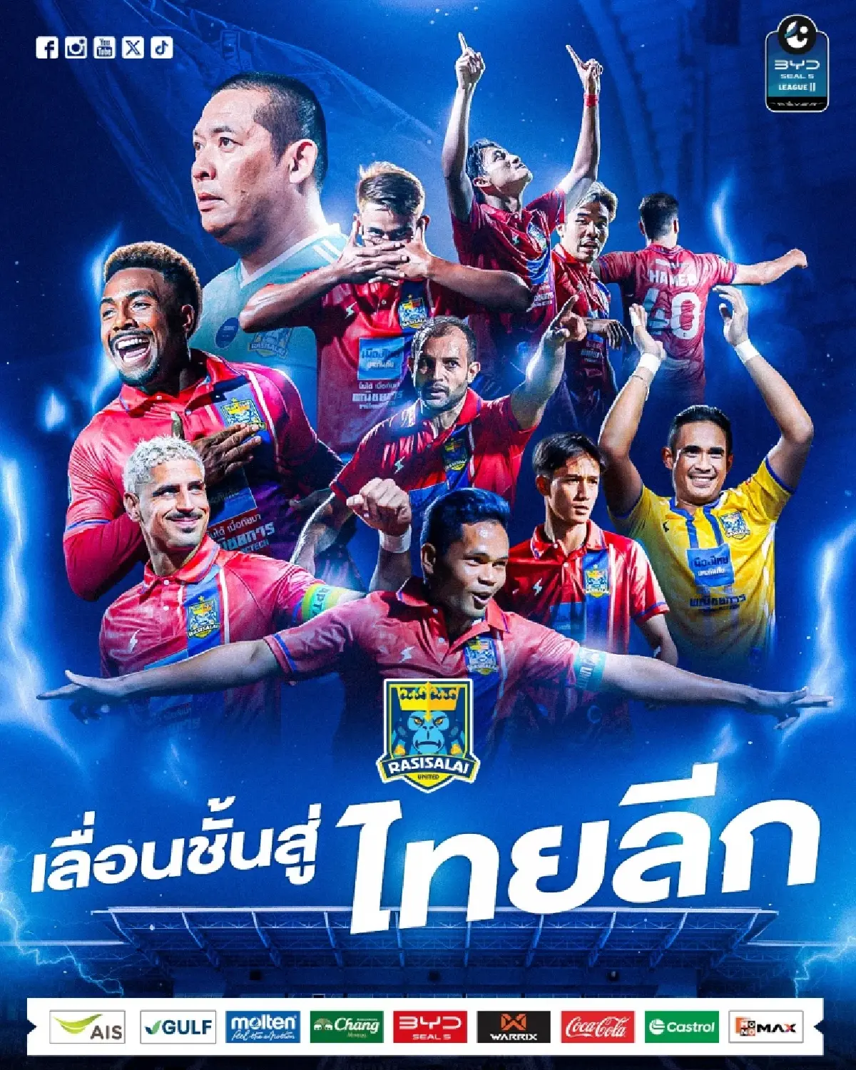 สูตรสำเร็จ ราษีไศล ยูไนเต็ด เลื่อนชั้นสู่ไทยลีก 1 จากทีมไทบ้านสู่ลีกสูงสุด