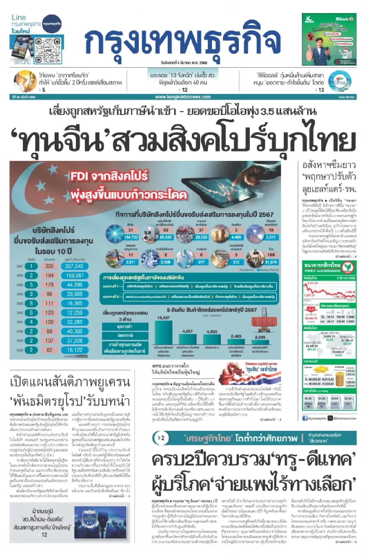 ‘กรุงเทพธุรกิจ’ คว้ารางวัลชมเชย ข่าวมรสุมทุนจีน โมเดลทุบธุรกิจไทย ระเบิดเวลาเศรษฐกิจ