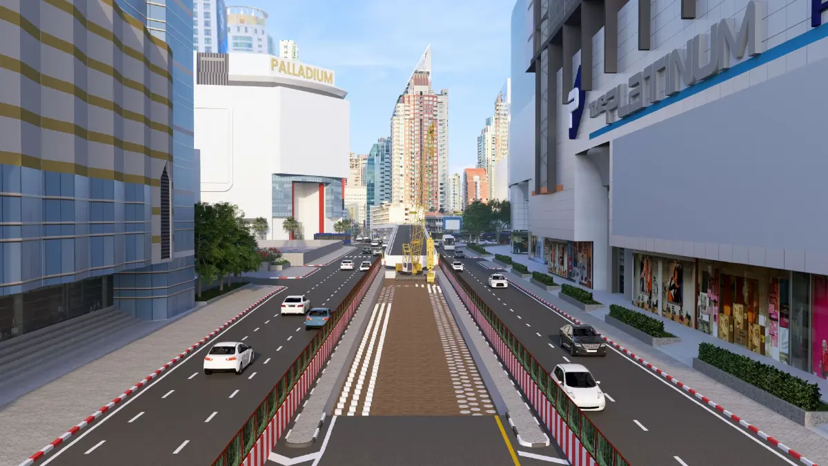 รฟม. ลุยสร้าง 'รถไฟฟ้าสีส้ม' ปิดสะพานข้ามแยกประตูน้ำ 24 เม.ย.นี้