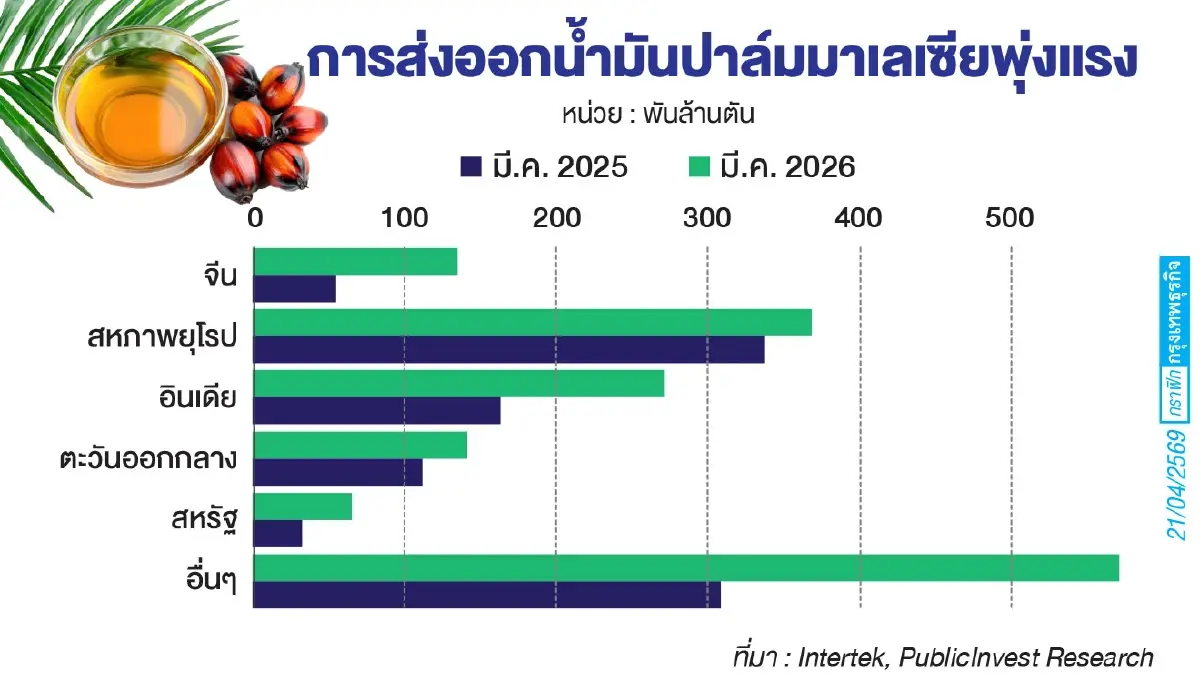 สงคราม ‘ลามถึงจานข้าว’ น้ำมันปาล์มจ่อ ‘แพงขึ้น 20%’