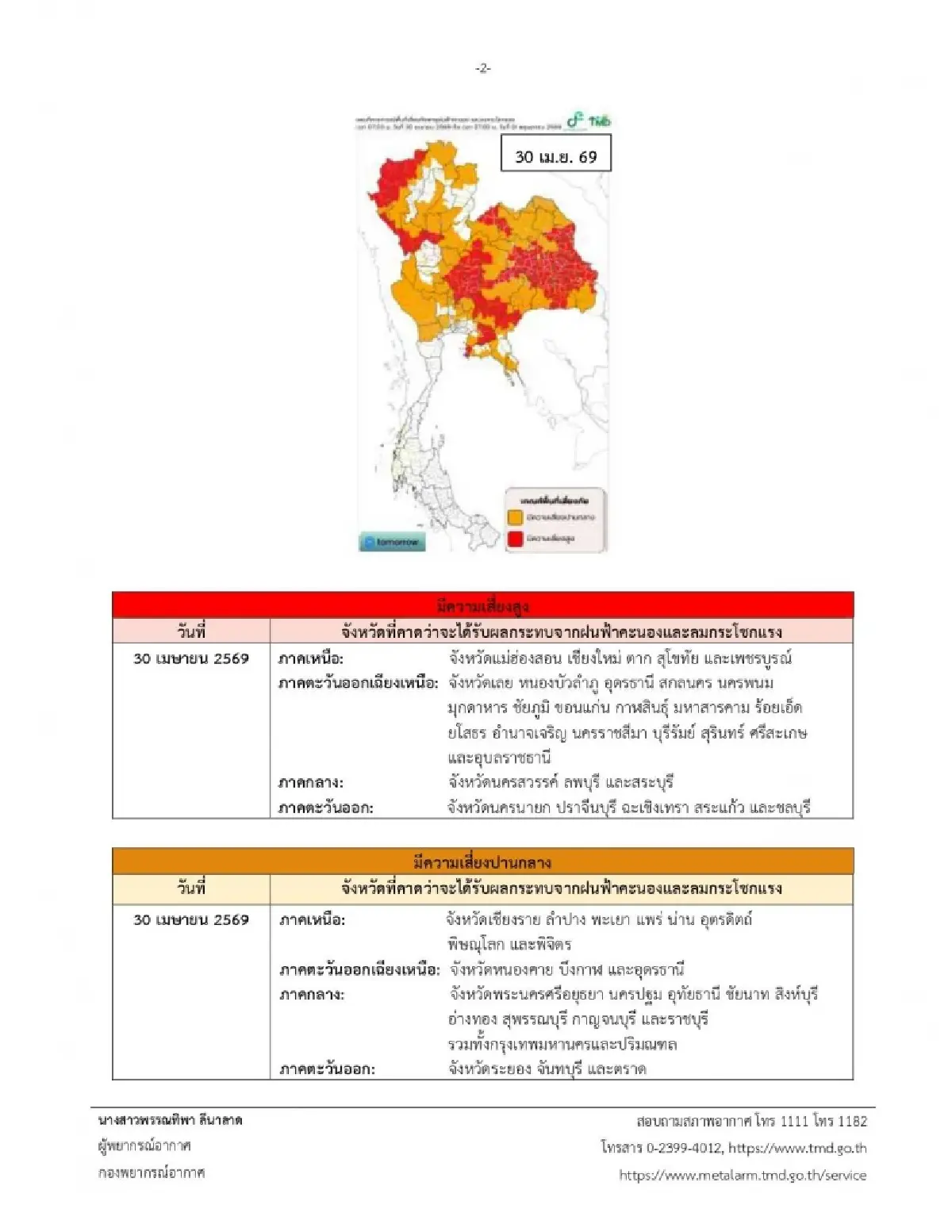 ประกาศกรมอุตุ ฉบับ 6 ล่าสุด จับตาเส้นทางพายุฤดูร้อน พัดเข้าอีสาน ตะวันออก กทม.