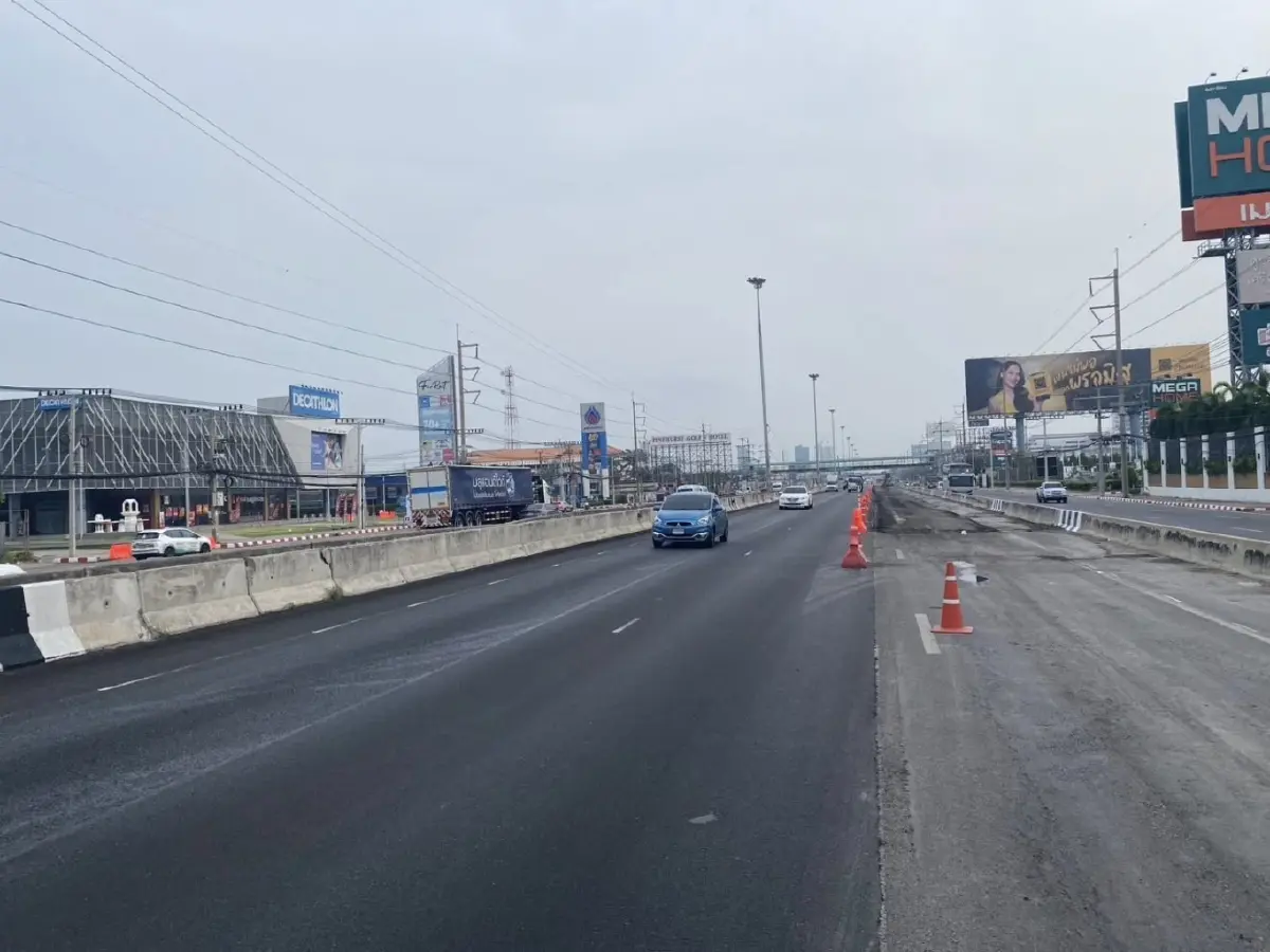 ปิดถนนพหลโยธิน กระทบคนปทุมธานี 26 วัน ช่องทางด่วนขาเข้า ระวังรถติด