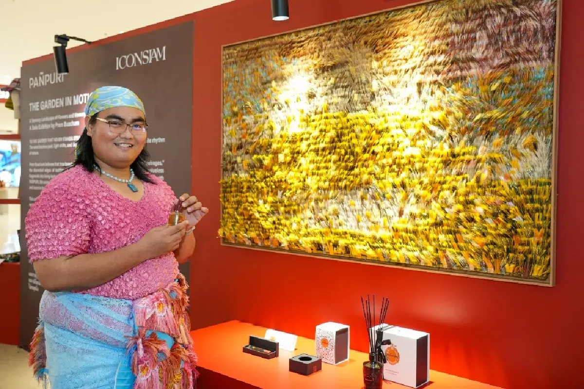 เปรม บัวชุม x ปัญญ์ปุริ คืนชีวิตใหม่ให้ขยะอุตสาหกรรมสิ่งทอบนผนัง