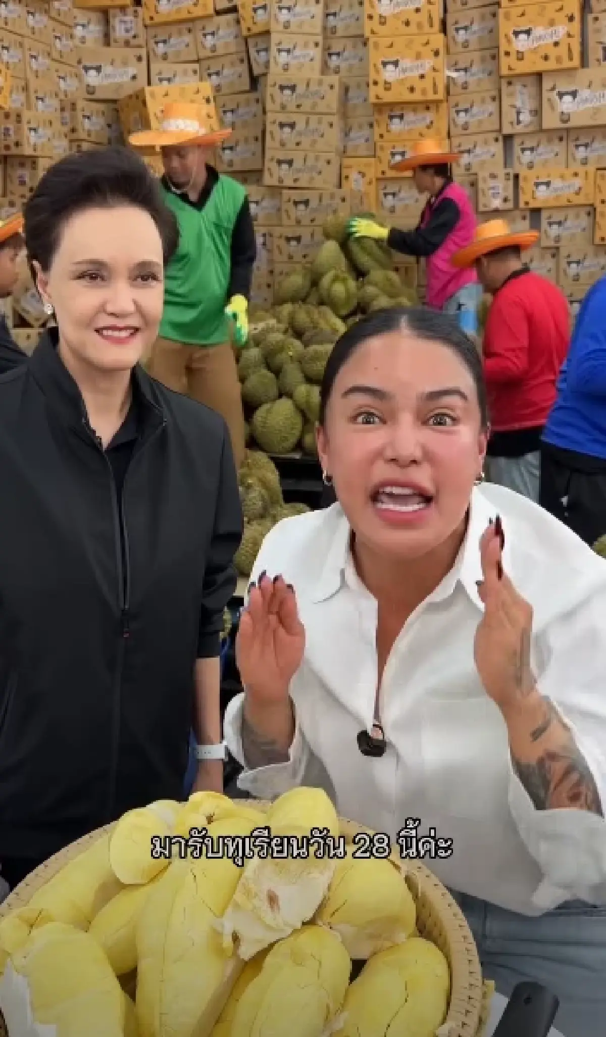 LIVE หน้าไลฟ์สด ศุภจี-พิมรี่พาย ขายทุเรียนลูกละ 100 ขายปุ๋ย ให้เพื่อนรัก