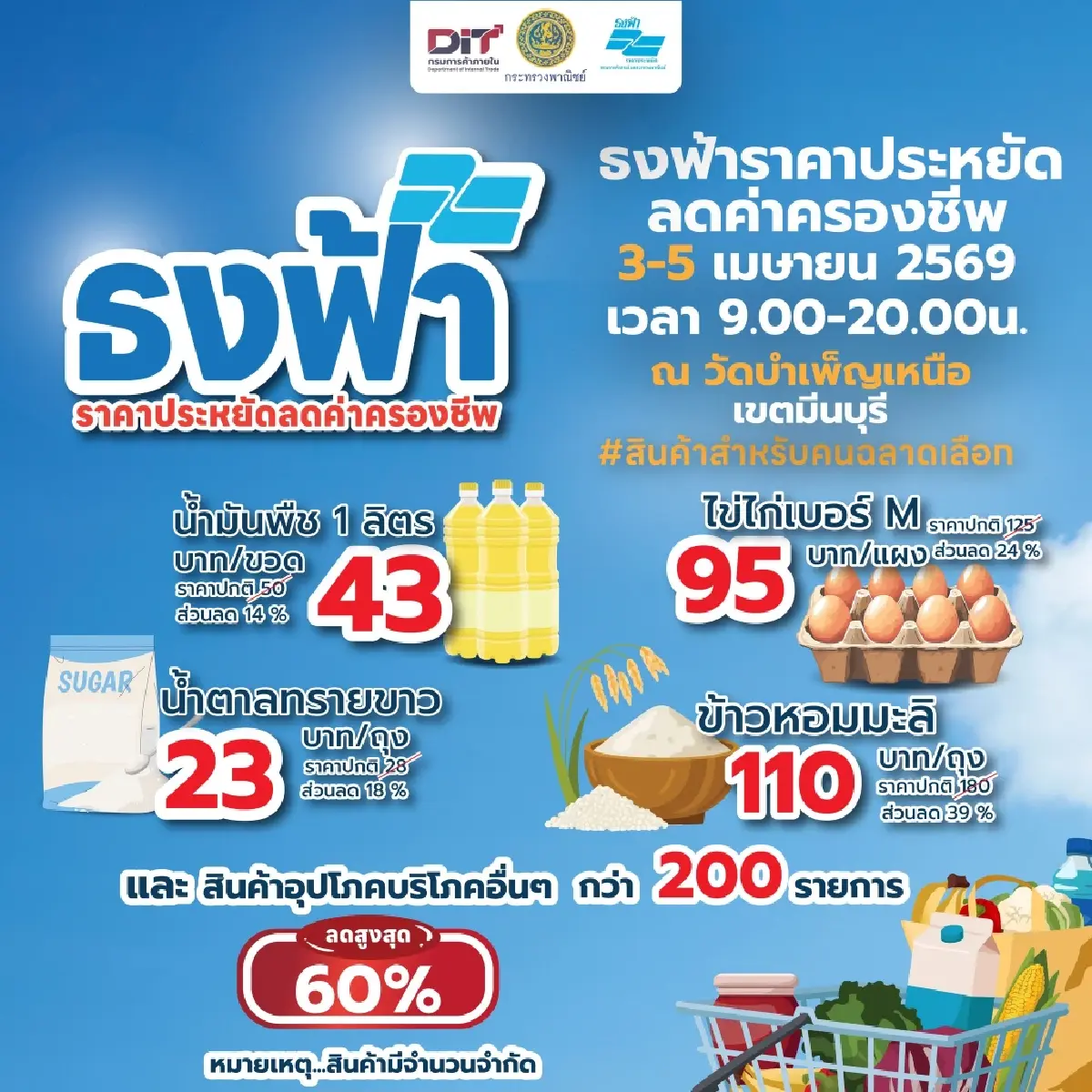 พิกัด ร้านธงฟ้า ราคาประหยัด ทั่วกรุงเทพ ซื้อของถูก ช่วงน้ำมันแพง
