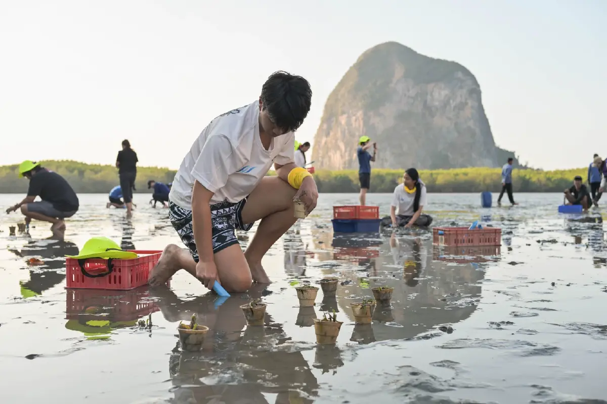 BTS จับมือภาครัฐ-เอกชน นำ 24 เยาวชนผู้ผ่านการคัดเลือก ทำกิจกรรมฟื้นฟูเกาะไหง จ.ตรัง