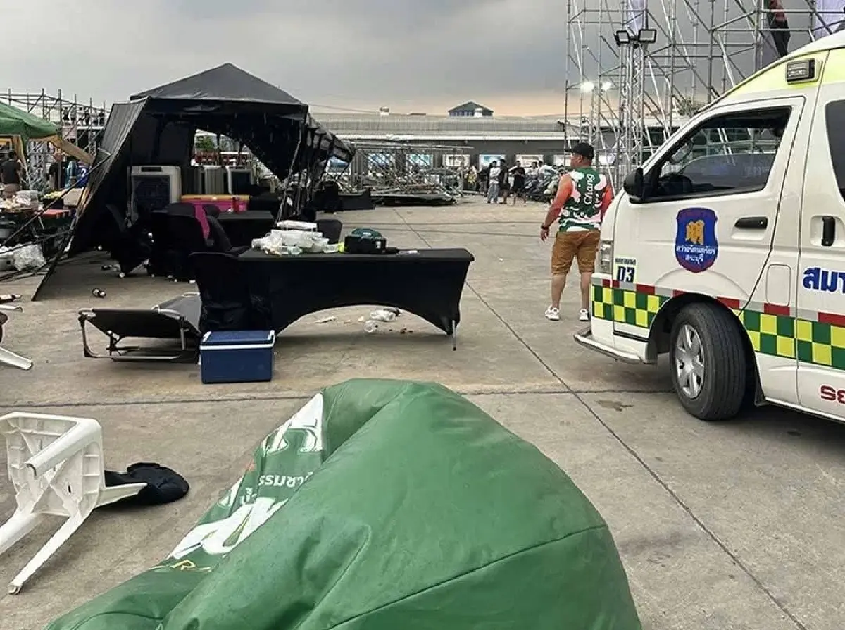 พายุถล่มสระบุรี! ป้ายยักษ์ล้มกลางตลาดพงษ์ศิริ เจ็บระนาว 12 ราย