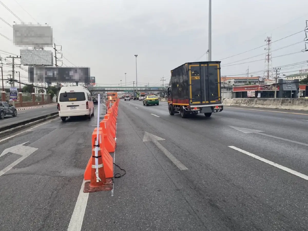 ปิดถนนพหลโยธิน กระทบคนปทุมธานี 26 วัน ช่องทางด่วนขาเข้า ระวังรถติด