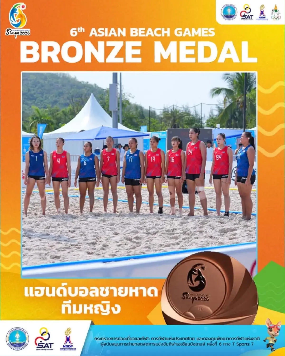 สรุปเหรียญทองเอเชียนบีช เกมส์ 2026 ไทยผงาดอันดับ 2 รัฐอัดฉีด 32 ล้าน