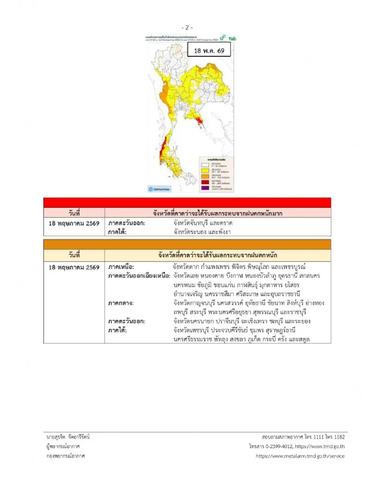 ประกาศกรมอุตุล่าสุด ฉ.11 มรสุมเข้า ฝนถล่ม 52 จังหวัด ลมพัดแรง