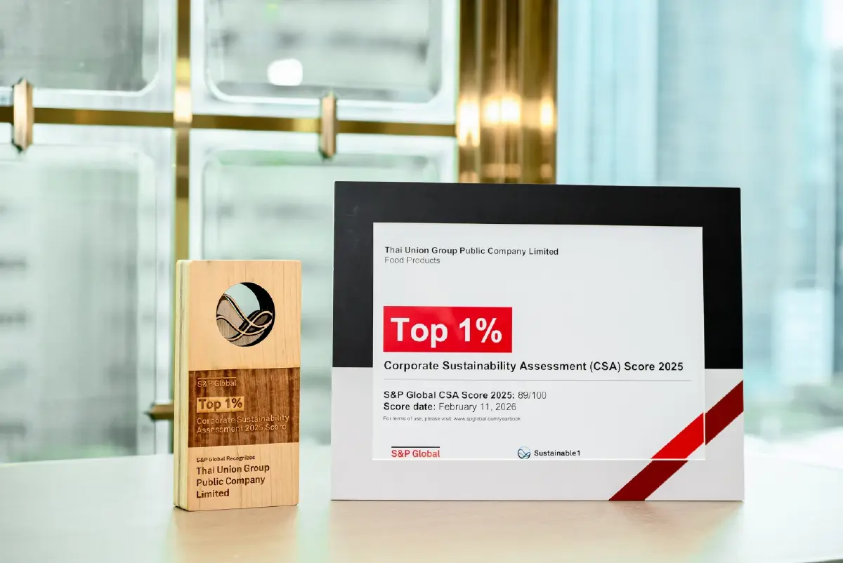 ไทยยูเนี่ยน คว้า Top 1% ผู้นำความยั่งยืนอาหารโลกจาก S&P Global