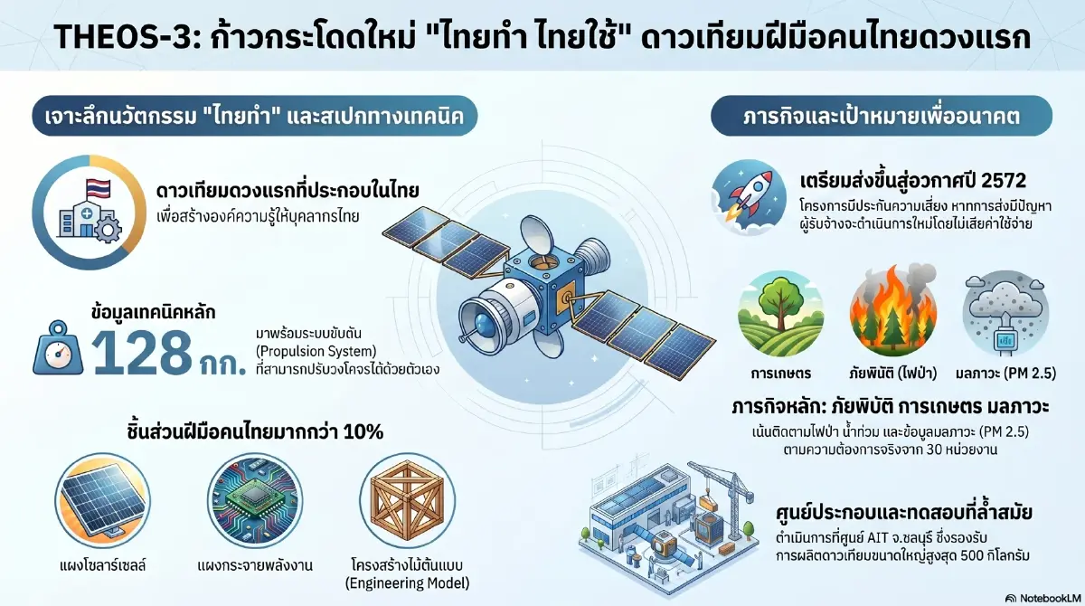ไทยทำไทยใช้! ดาวเทียมธีออส-3 ก้าวกระโดดเทคโนโลยีอวกาศไทย