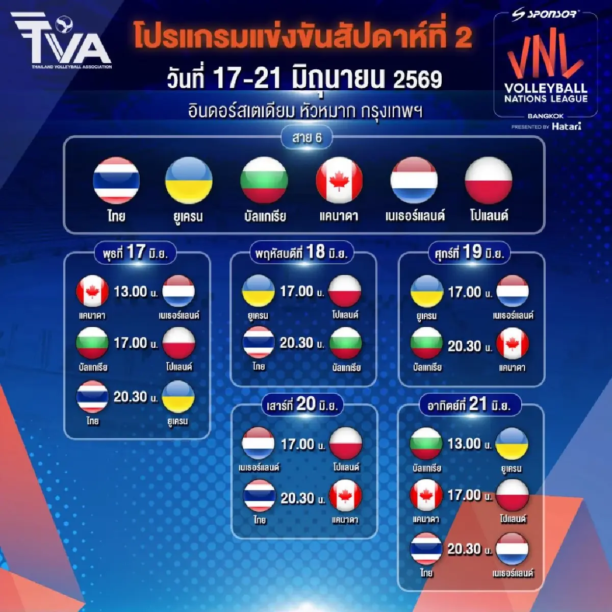 พรุ่งนี้ กดบัตรเข้าชมวอลเลย์บอลหญิง ทีมชาติไทย VNL 2026 แข่งที่ไทย