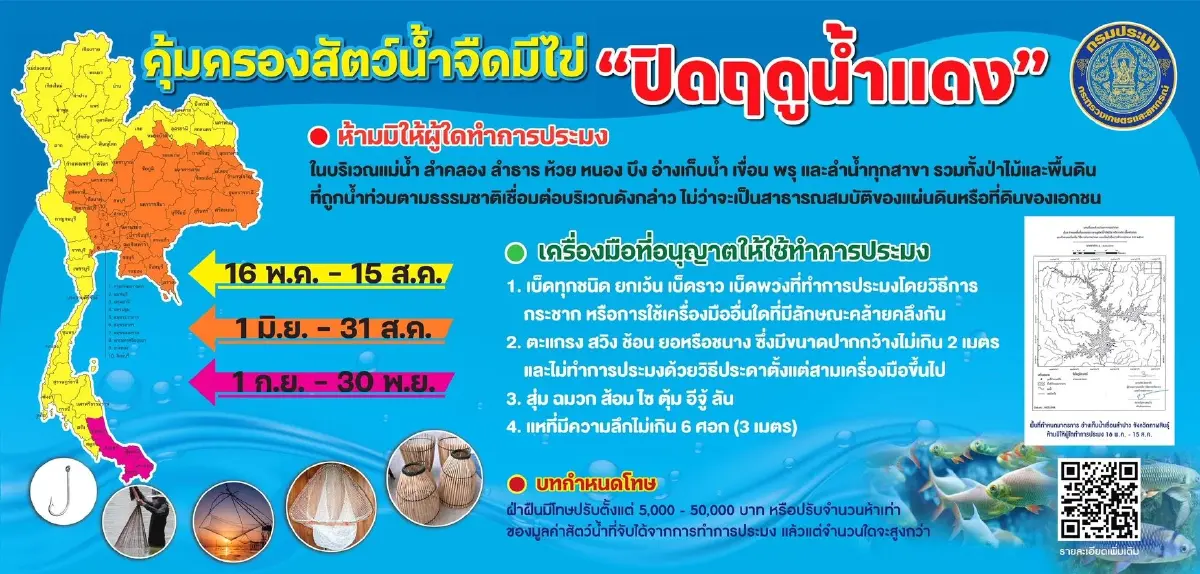 กรมประมงดีเดย์ 16 พ.ค. นี้ สั่งลุยมาตรการ ‘ฤดูน้ำแดง ปี 69’