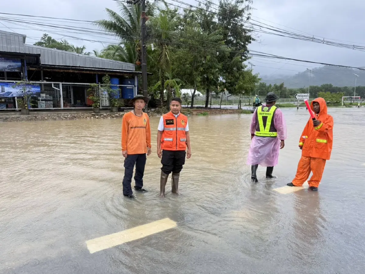 ด่วน แจ้งเตือน Cell Broadcast ฝนตกหนัก พังงา-ระนอง เช็กพื้นที่น้ำท่วม