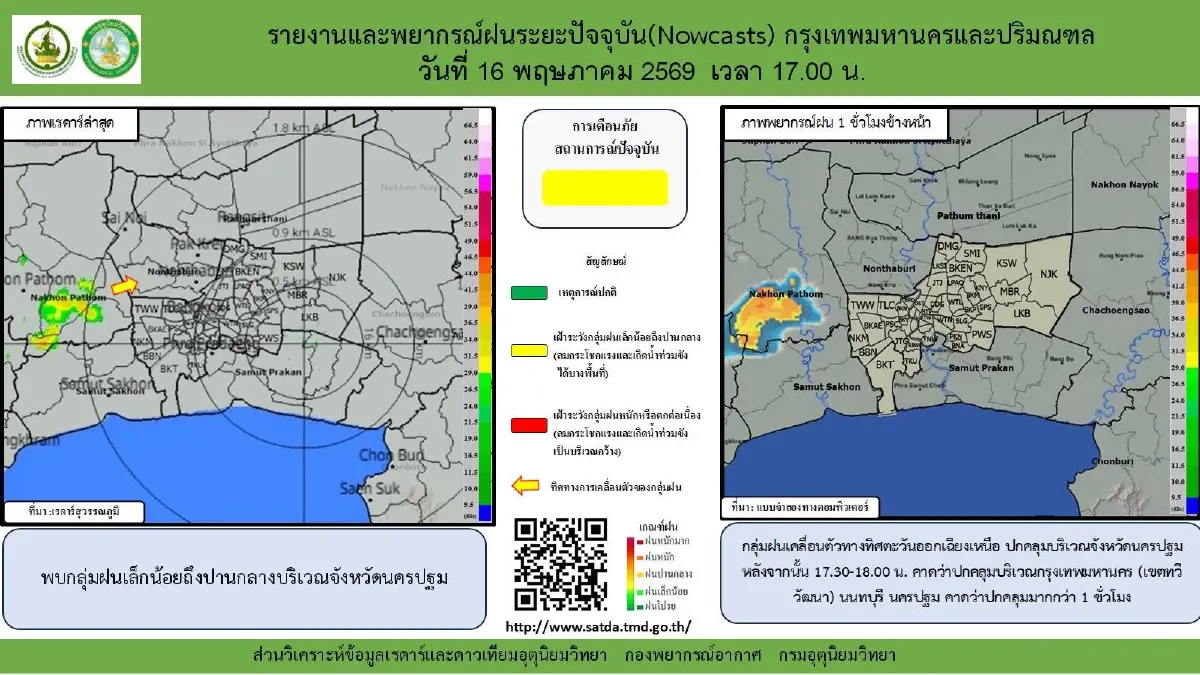 เตือน ฉ.8 ทั่วไทยฝนตกหนัก เสี่ยงน้ำท่วม 16-18 พ.ค. ทะเลคลื่นแรง เรือเล็กงดออกจากฝั่ง