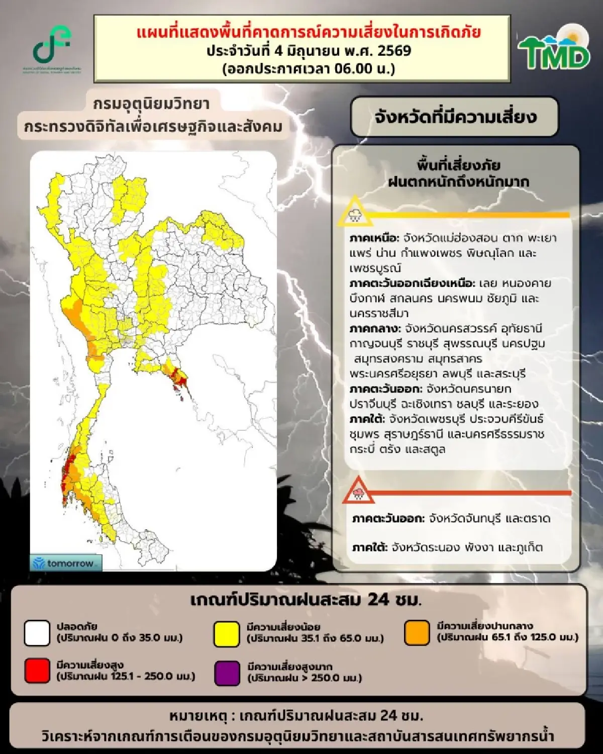 อากาศวันนี้ มรสุมกำลังแรงพัดปกคลุม กรุงเทพ ฝนตกหนัก ร้อยละ 60