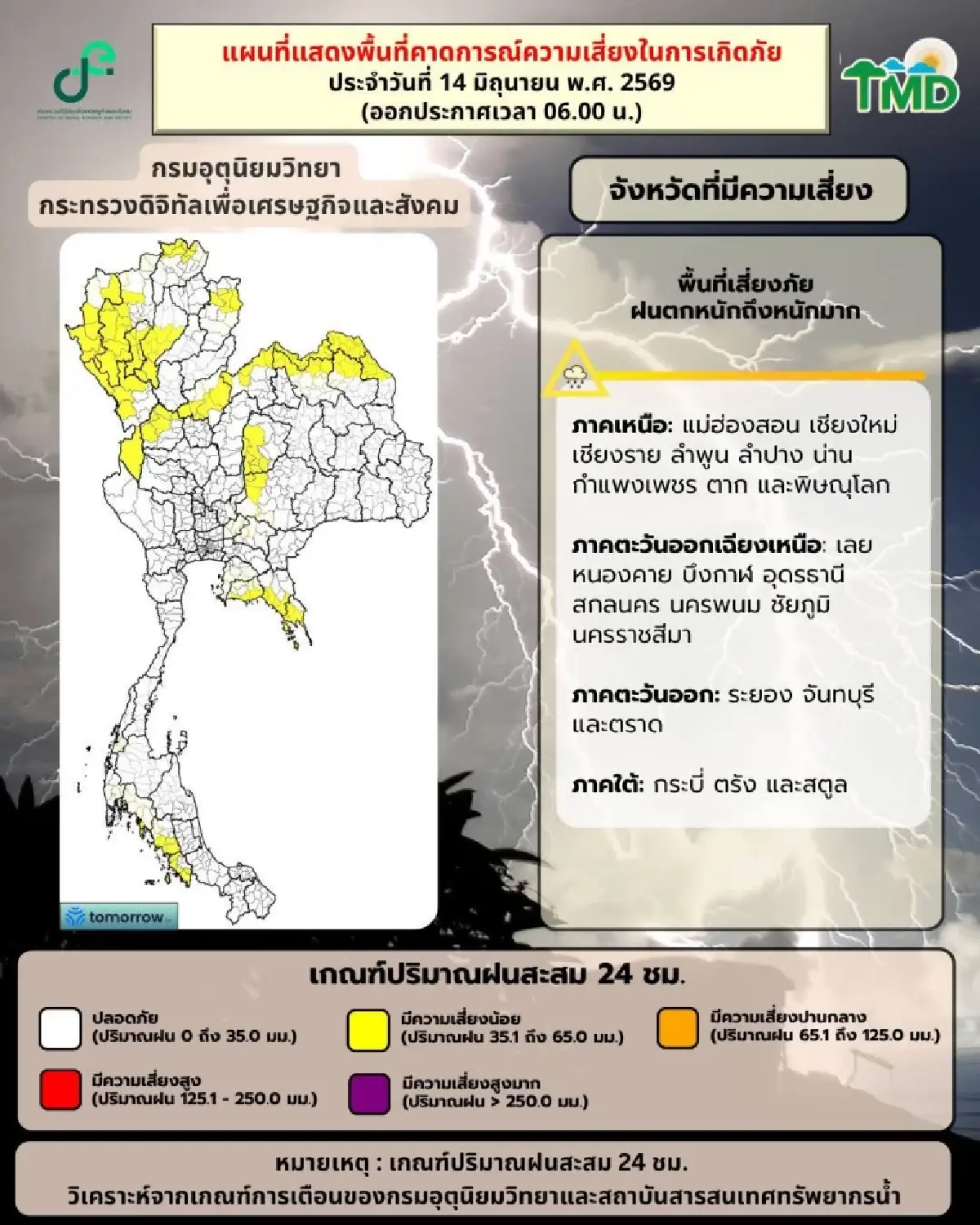 อากาศวันนี้ มรสุมเข้าไทย ภาคเหนือ กทม. ฝนตกทั้งวัน ร้อยละ 70
