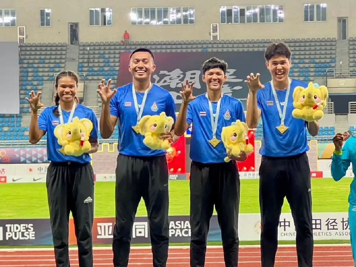 ไทยทุบสถิติ! คว้าทองวิ่งผลัดผสม 4x100 ม. ศึก Asian Relays Athletics Championships 2026