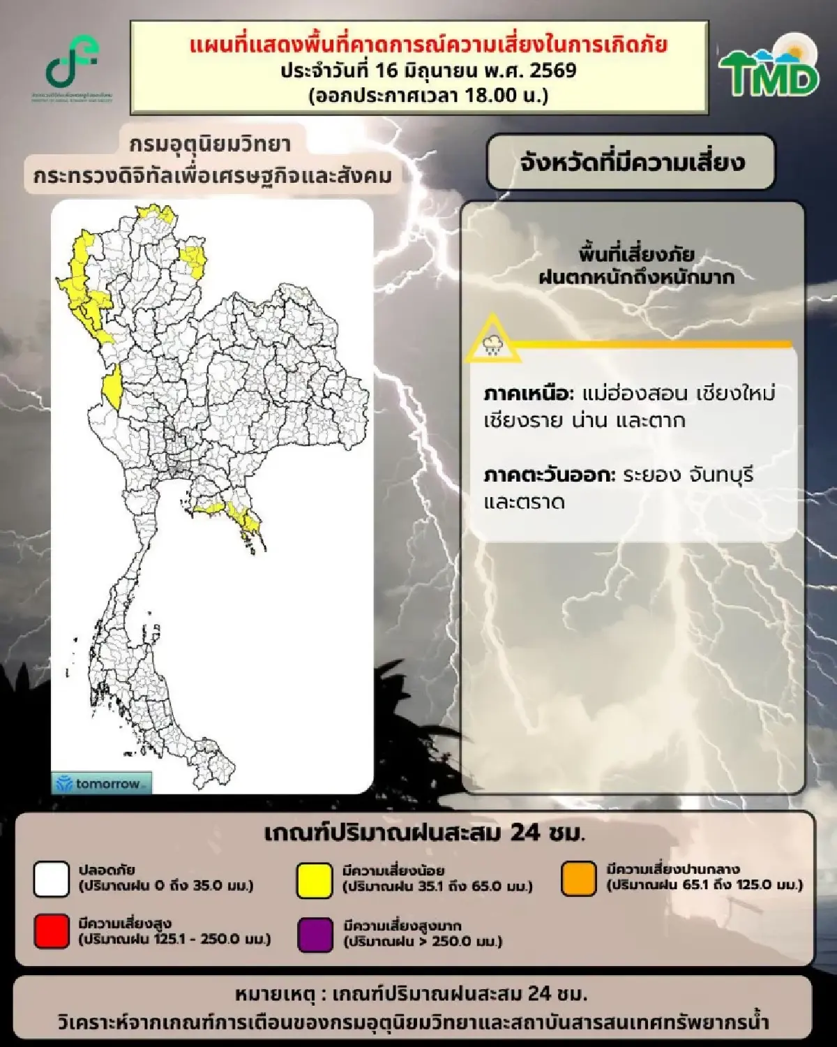 มรสุมถล่ม เตือน เหนือ-ตะวันออก ฝนตกหนัก เช็กด่วน 8 จว. เสี่ยงน้ำท่วม น้ำป่าหลาก