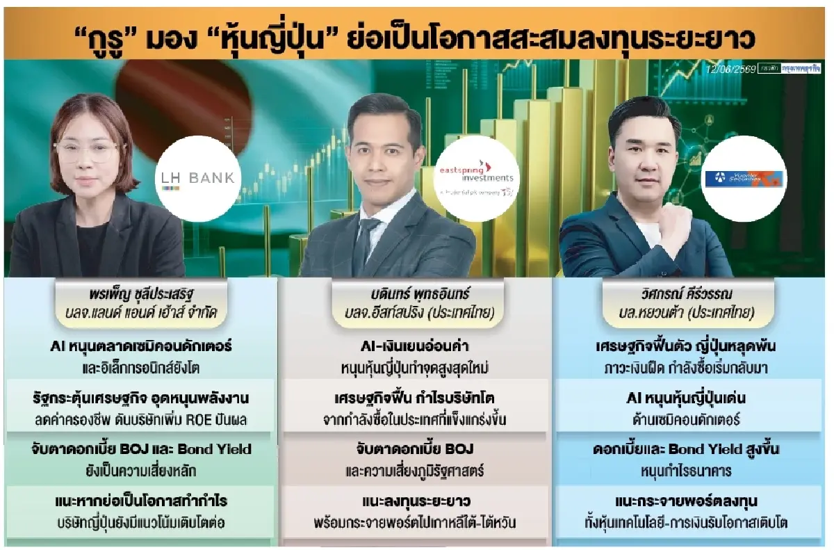 หุ้นญี่ปุ่นเด่นรับเมกะเทรนด์ AI กูรู ชี้กำไรบจ.แกร่ง แนะถือยาว