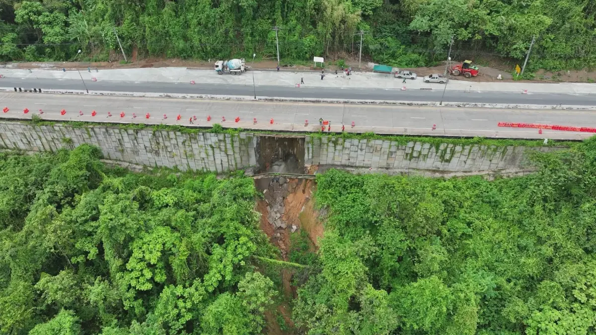 กรมทางหลวง เร่งซ่อมถนน ทล.11 “เขาพลึง” ทรุดเป็นโพรง คาดเสร็จใน 6 เดือน