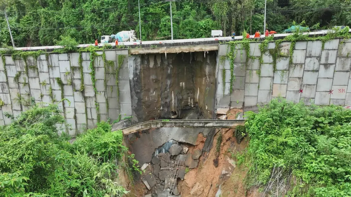 กรมทางหลวง เร่งซ่อมถนน ทล.11 “เขาพลึง” ทรุดเป็นโพรง คาดเสร็จใน 6 เดือน
